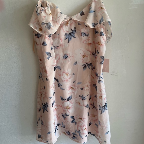 NWT Revolve superdown pink off the shoulder floral mini dress - Picture 1 of 3